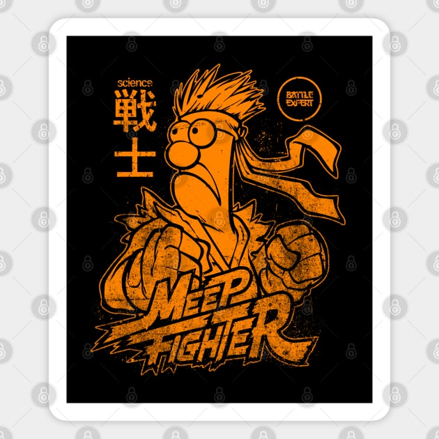 Beaker Meep Japanese Style Orange Magnet by Botak Solid Art